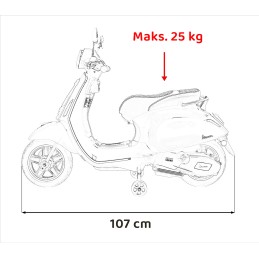 Pojazd Skuter Vespa ROMA Biały motorek dla dziecka