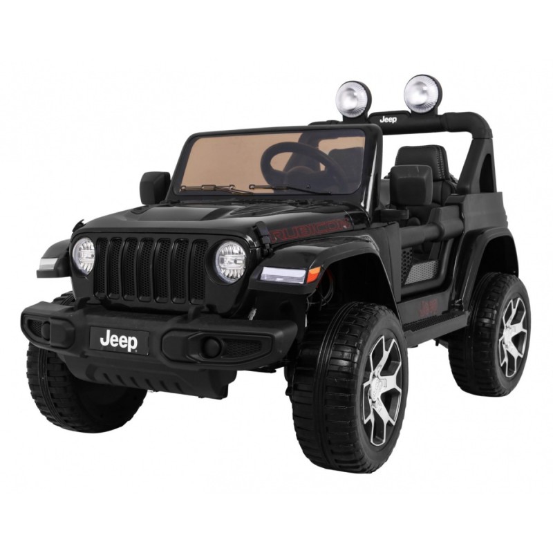 Jeep Wrangler Rubicon terenowy na akumulator dla dzieci Czarny + Pilot + 4x4